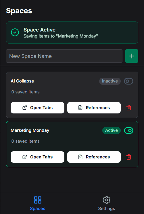 TabVault Workspace View